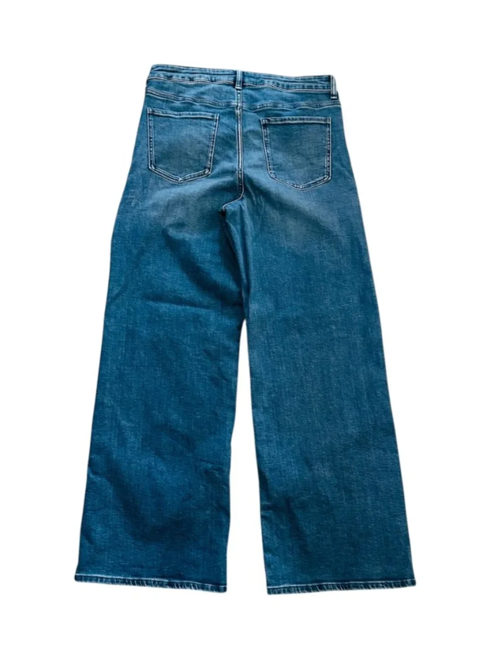 Quince Women's Size 32 Bella Stretch Wide Leg Seaside Blue Jeans